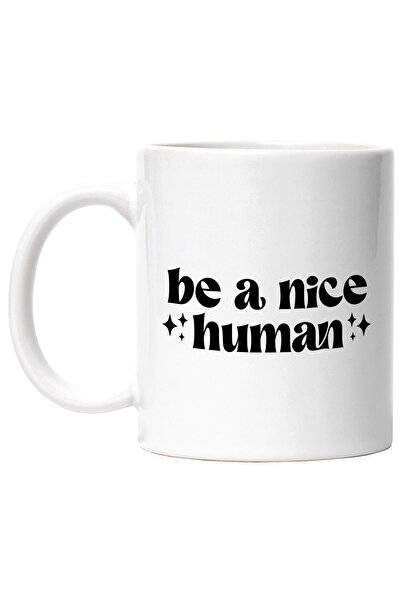 StoryGift Romania Cana cu mesaj care te indeamna sa fii un om bun/amabil - text in engleza cu Mane, Cu Maner Alb
