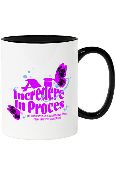 StoryGift Romania Cana Ai Incredere In Proces, 330ml, Ceramica cu Maner Negru, Cu Maner Negru