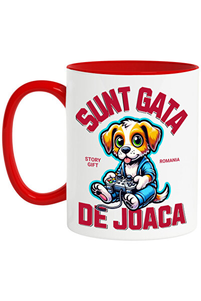 StoryGift Romania Cana cu Caine Cu maneta Jocuri Video Text Sunt Gata De Joac...