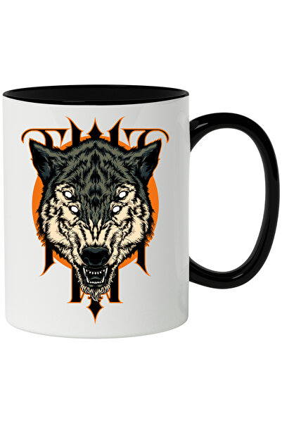 StoryGift Romania Cana Cu Cap De Lup, Ochi, Monstru, Cerc, Fantasy, Multicolo...