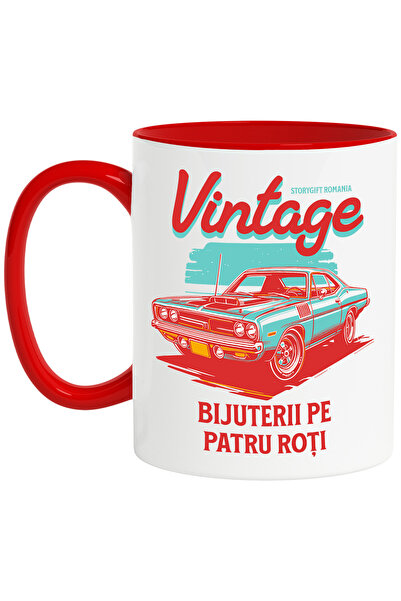 StoryGift Romania Cana masina vintige bijuterie pe patru roti motor, 330ml, C...