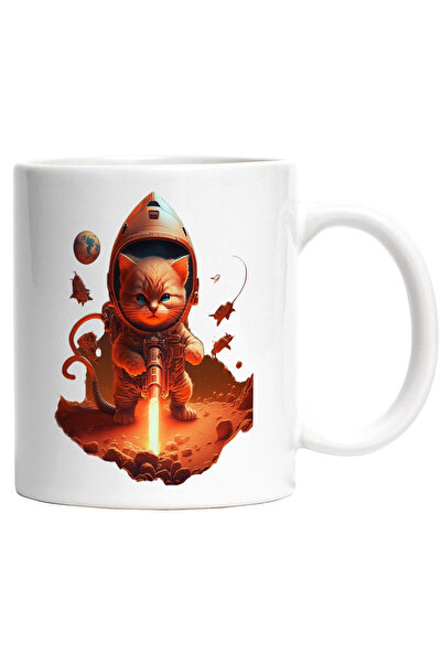 StoryGift Romania Cana cu Pisica Astronaut, Pisica in Spatiu, Pisica Portocal...