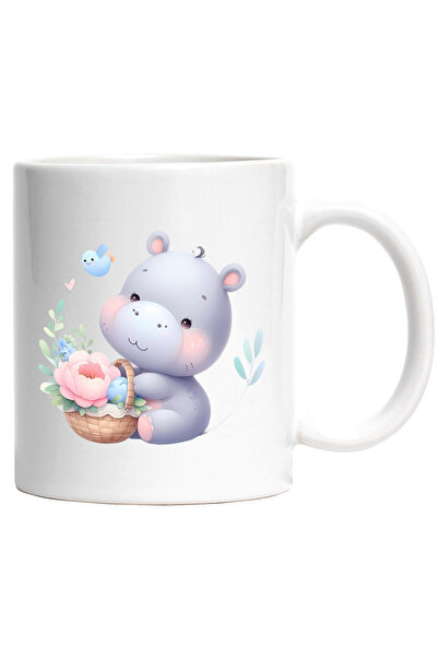 StoryGift Romania Cana cu un pui de hipopotam care are un cos cu floricele | ...