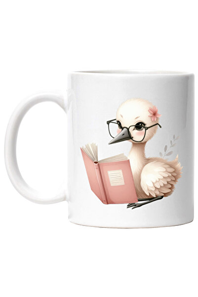 StoryGift Romania Cana cu o pasare cu ochelari care citeste, ilustratie, cart...