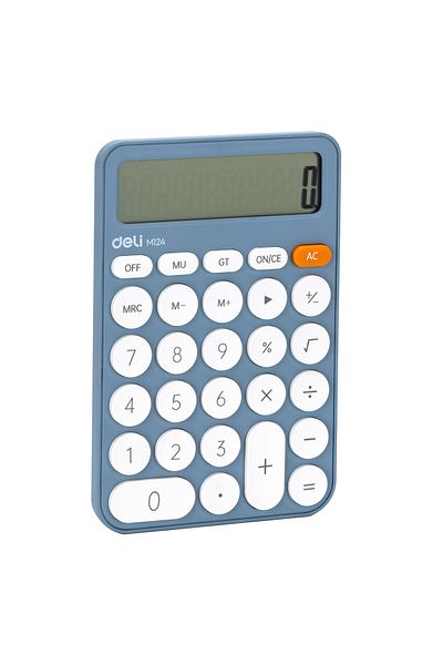 Deli Calculator Desktop 12 Digits Plastic Fashion EM124 Blue Deli
