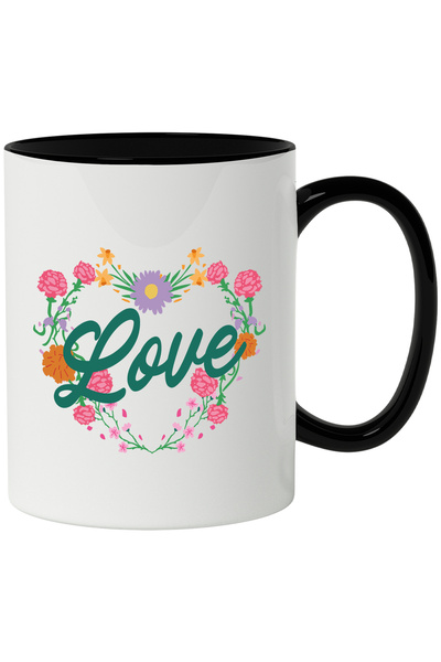 StoryGift Romania Cana Cu Mesaj In Engleza Love, Flori, Inima, Coronita, Frun...