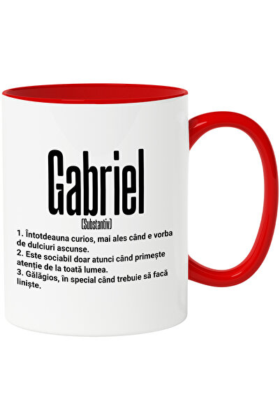 StoryGift Romania Cana Cu Numele Gabriel, Cu Mesaj Amuzant, Curios, Sociabil,...