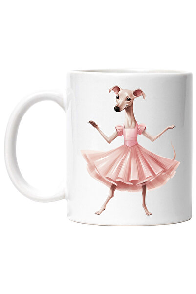 StoryGift Romania Cana cu Whippet in rochie, caine, animal de companie, ilust...