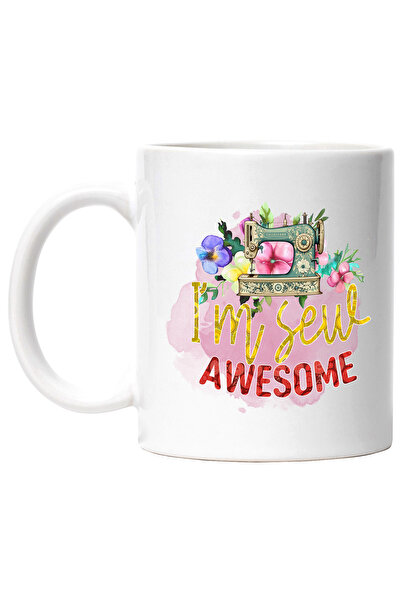 StoryGift Romania Cana cu mesajul "I'm sew awesome", profesie, ilustratie, mu...