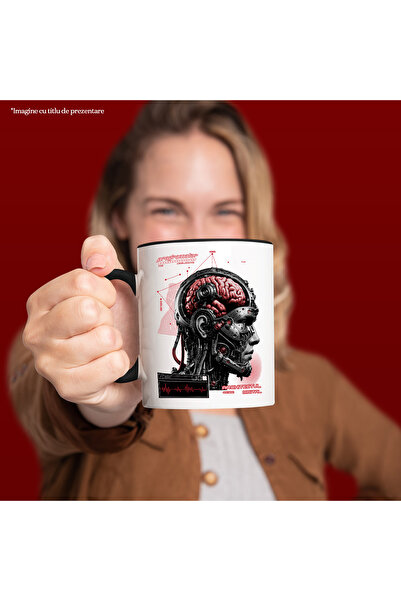 StoryGift Romania Cana Barbat Robot Programator in spatele tuturor lucrurilor cool!, 330ml, Cerami, Cu Maner Negru