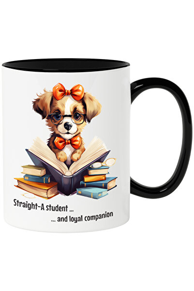 StoryGift Romania Cana cu un catel care tine o carte deschisa | ochelari | si...