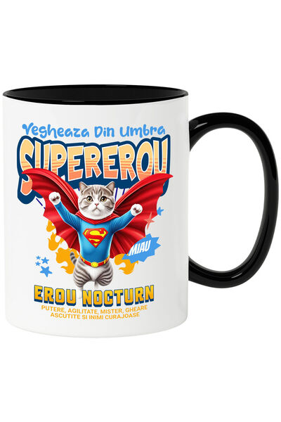 StoryGift Romania Cana cu Scottish Fold Caine In Costum de SuperMan cu Peleri...