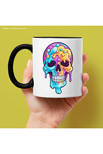 StoryGift Romania Cana Cu Craniu Colorat Care Se Scurge, Creativ, Artistic,Ce...