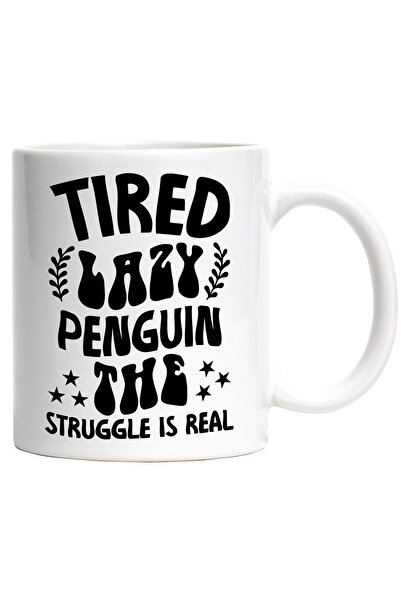 StoryGift Romania Cana cu mesajul "Pinguin lenes si obosit, efortul e real" c...