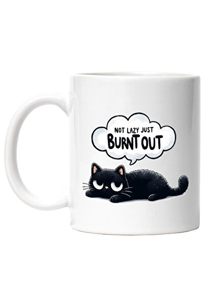 StoryGift Romania Cana cu o pisica neagra care sta intinsa cu mesajul "Not la...