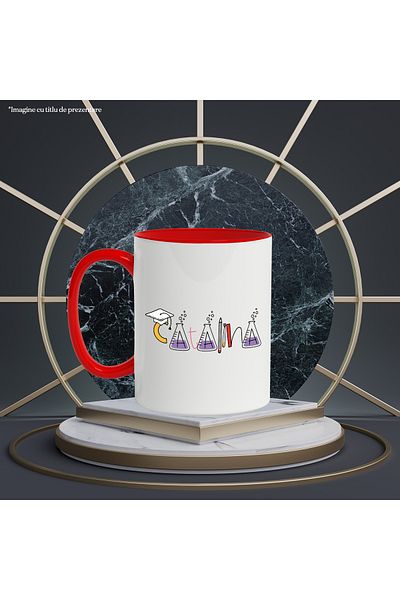 StoryGift Romania Mug With Name Catalina, School, Chemistry, Materials, Algebra, Geometry, 330ml, Sky, With, STG.
