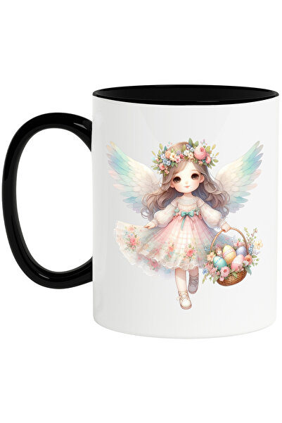 StoryGift Romania Cana cu o fetita cu aripi de ingeras, ilustratie, floricele...