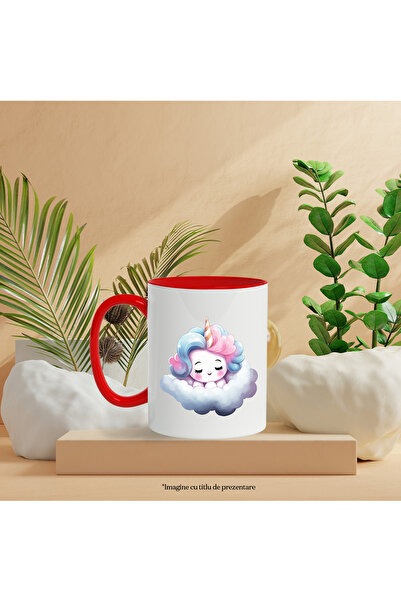 StoryGift Romania Mug with a sleeping unicorn | illustration | cloud | bedtime | night, With,STG.