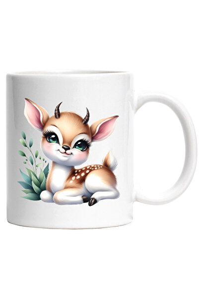 StoryGift Romania Cana cu o caprioara micuta care sta cuminte in natura | ilu...