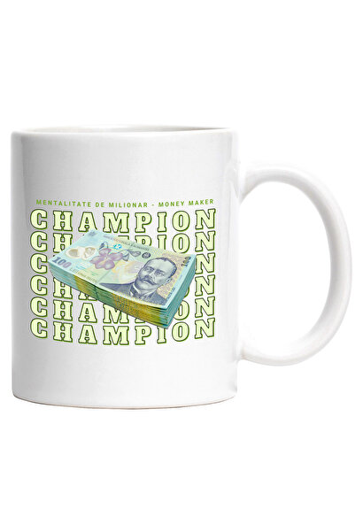 StoryGift Romania Cana _Champion_ - 100 Lei Romanesti, 330ml, Ceramic cu Mane...