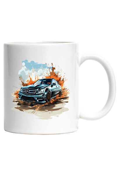 StoryGift Romania Cana Cu Masina, Mercedes Benz, Nori, Cer, Roti, Splash, Mul...