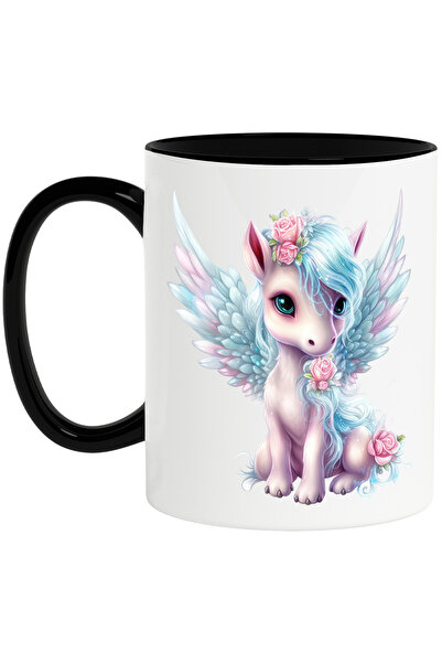StoryGift Romania Cana cu un unicorn serios | ilustratie | timid | flori | ar...