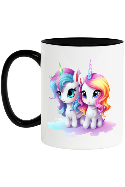 StoryGift Romania Cana cu 2 unicorni veseli | ilustratie | creaturi mitice | ...