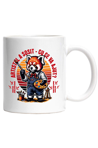 StoryGift Romania Cana cu Vulpe Artista Pensula Pictura Text Artistul a Sosot...