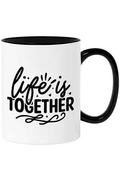 StoryGift Romania Cana cu inimioare si textul "Life is together" - viata inse...