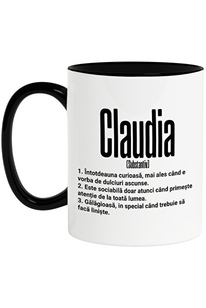StoryGift Romania Cana Cu Numele Claudia, si Mesaj Amuzant, Curioasa, Sociabi...