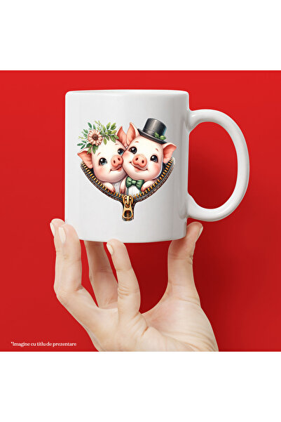 StoryGift Romania Cana cu 2 purcelusi care stau intr-un buzunar, ilustratie, ...