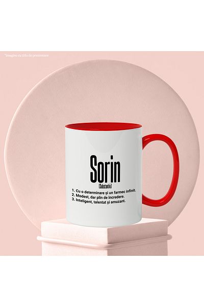 StoryGift Romania Mug With Name Sorin, Determination, Modest, Intelligent, Funny, Personalized, Like, With, STG