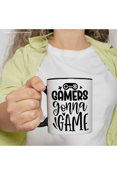 StoryGift Romania Cana cu inimioara si controller pentru jucatorii care se joaca destul de mult jo, Cu Maner Negru