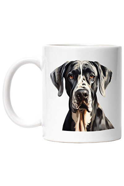 StoryGift Romania Cana cu un catel serios, ilustratie, negru, alb, ascultator...