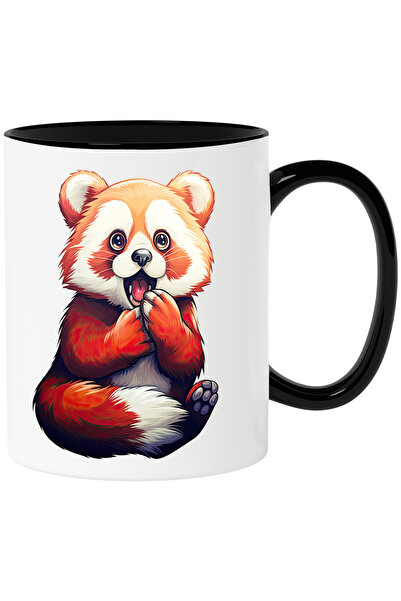 StoryGift Romania Cana cu un urs Panda Rosu socat | ilustratie | a vazut ceva...