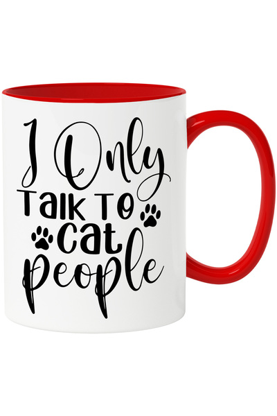 StoryGift Romania Cana cu labute si textul "I only talk to cat people" - eu v...