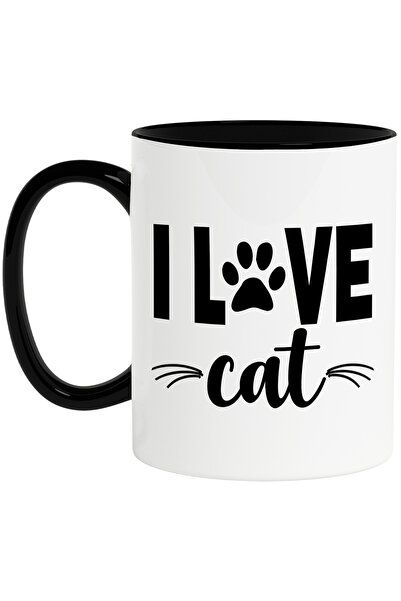 StoryGift Romania Mug for cat lovers with the message "I love cat" - paw and ...