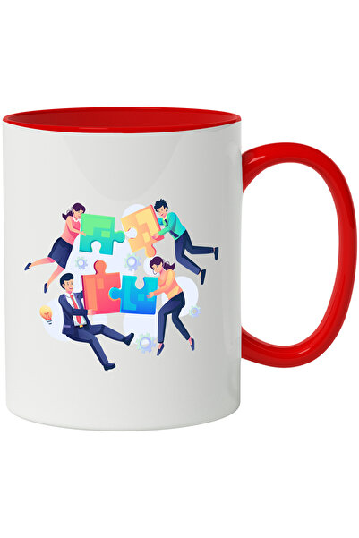 StoryGift Romania Cana Cu Puzzle, Piese, Business, Multicolor 330 ml, Ceramic...