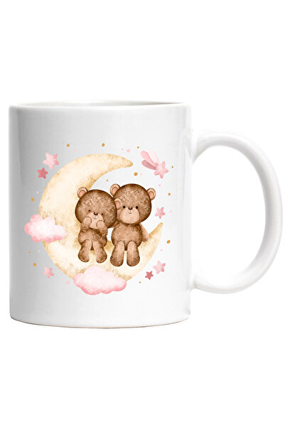 StoryGift Romania Cana Cu Ursuleti, Luna, Nori, Stele, Cometa, Buline, Multic...