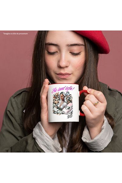 StoryGift Romania Mug Rich Girl Wealth Car Pink Powder Text I'm the Boss, 330ml, Ceramic with Handle, With ,STG