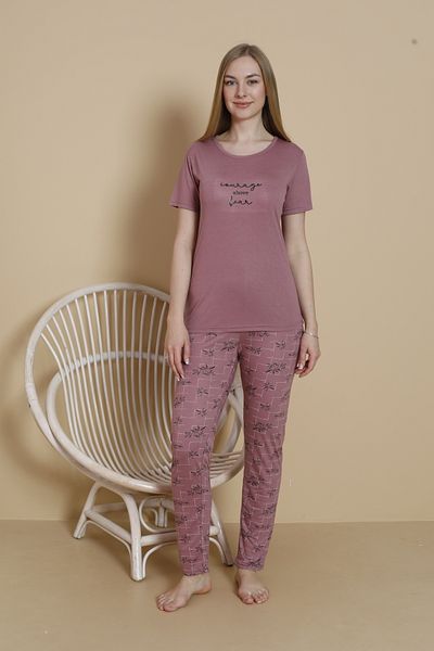 Mira Homewear Front Printed Short Sleeve Women's Pajama Set Mr001