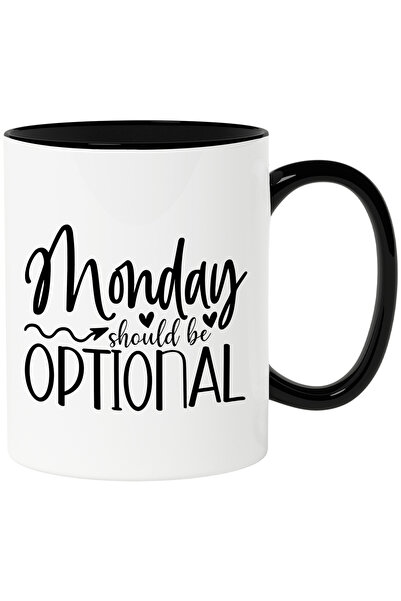 StoryGift Romania Mug with hearts and the message "Mondays should be optional...