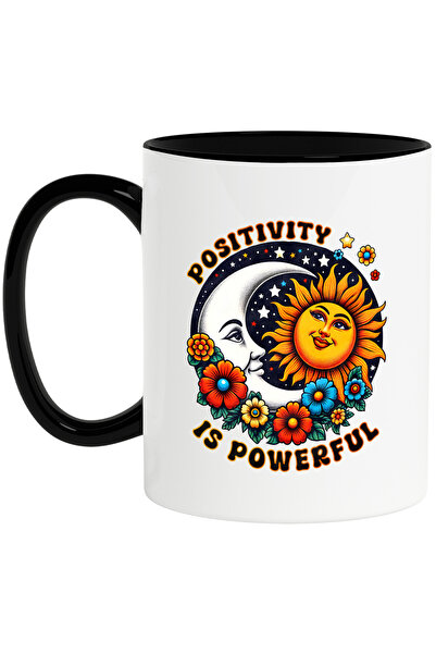 StoryGift Romania Cana cu mesajul "Positivity is powerful", stilul hippie, cu...