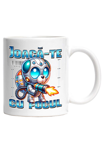 StoryGift Romania Cana caine robot albastru cu armaJoacă-te cu focul, 330ml, ...