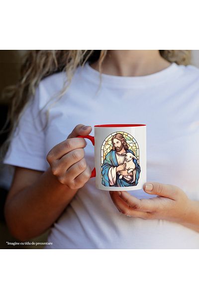 StoryGift Romania Cup with the Savior Jesus Christ | holding a lamb in his arms | illustration | happy, With, STG