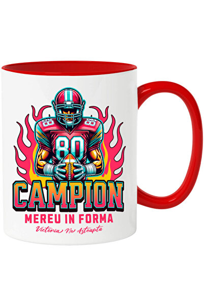 StoryGift Romania Cana cu Jucator De Fotbal American Casca Uniforma Roz Flaca...