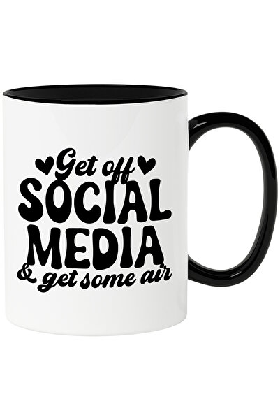 StoryGift Romania Cana cu inimioare si mesaj care te indeamna sa mai iesi pe afara si sa inchizi a, Cu Maner Negru