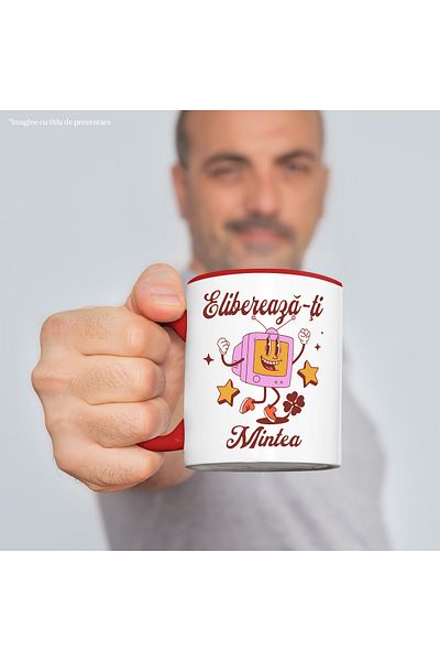 StoryGift Romania Happy TV Mug Text Free Your Mind Chill, 330ml, Ceramic with Handle, With,STG