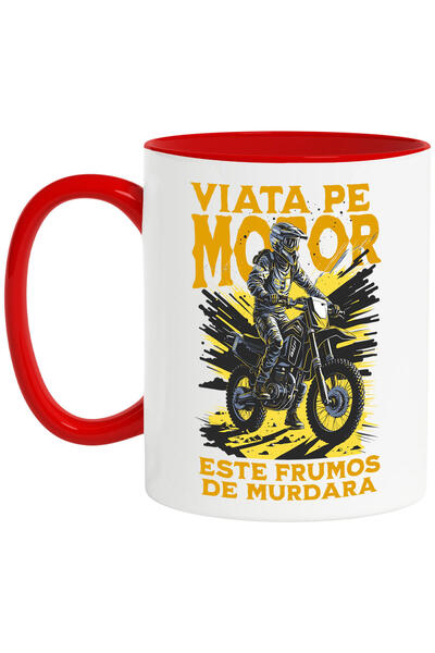 StoryGift Romania Cana cu Silueta Barbat Cu Costum Profesionist Motor Motocic...