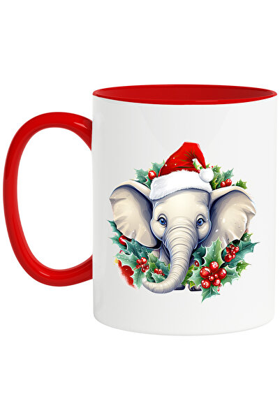 StoryGift Romania Cana cu un elefant cu caciula de Craciun, ilustratie, sarba...